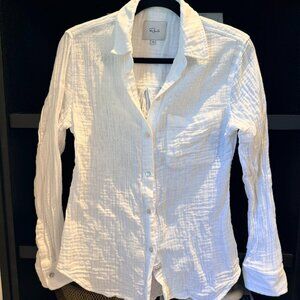 Rails White Crinkled Button-Up Shirt | Women’s XS
